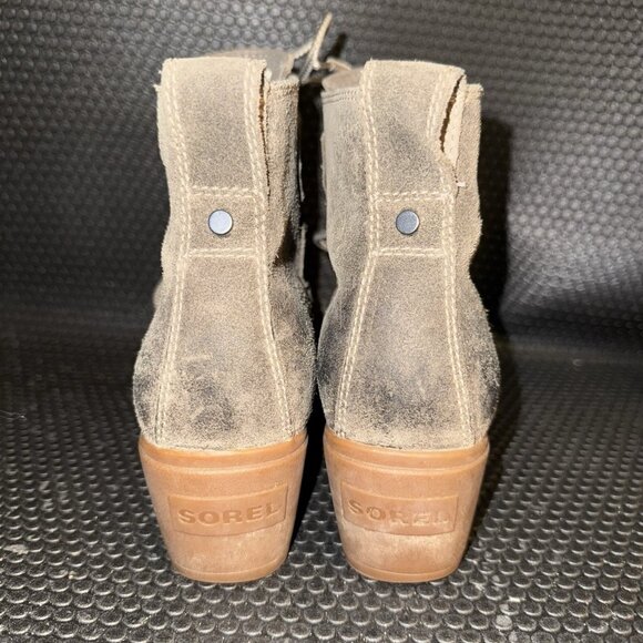 SOREL Toronto Boot Olive Suede Lace Up Wedge Ankle Booties Women’s Size 6.5 - Picture 3 of 9